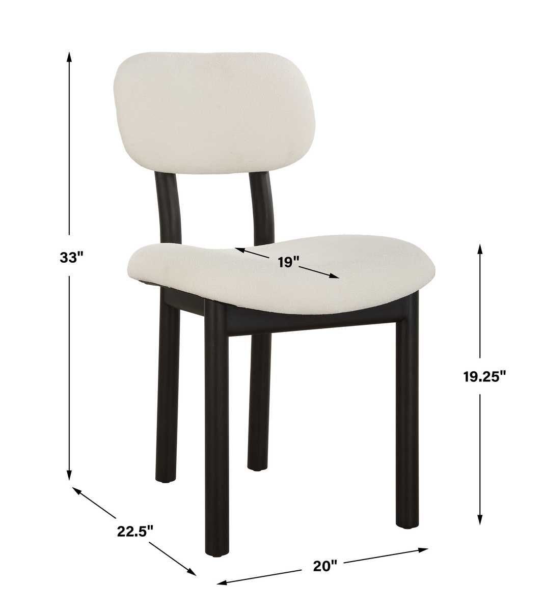 Sculpt Dining Chair, White, 2 Per Box, Priced Each – Furniture by Uttermost | Sutter & Vale