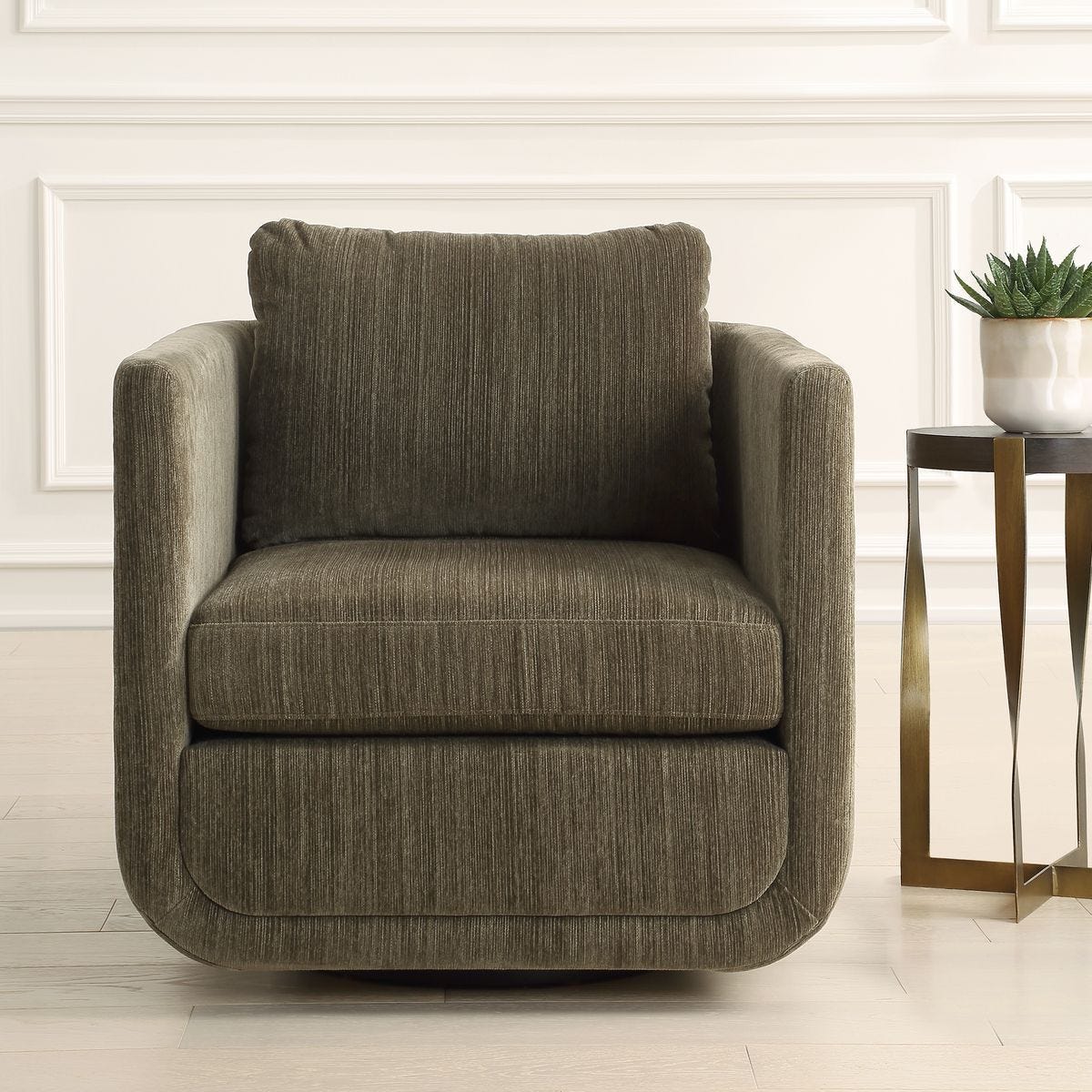 Abound Swivel Chair, Herb – Furniture by Uttermost | Sutter & Vale
