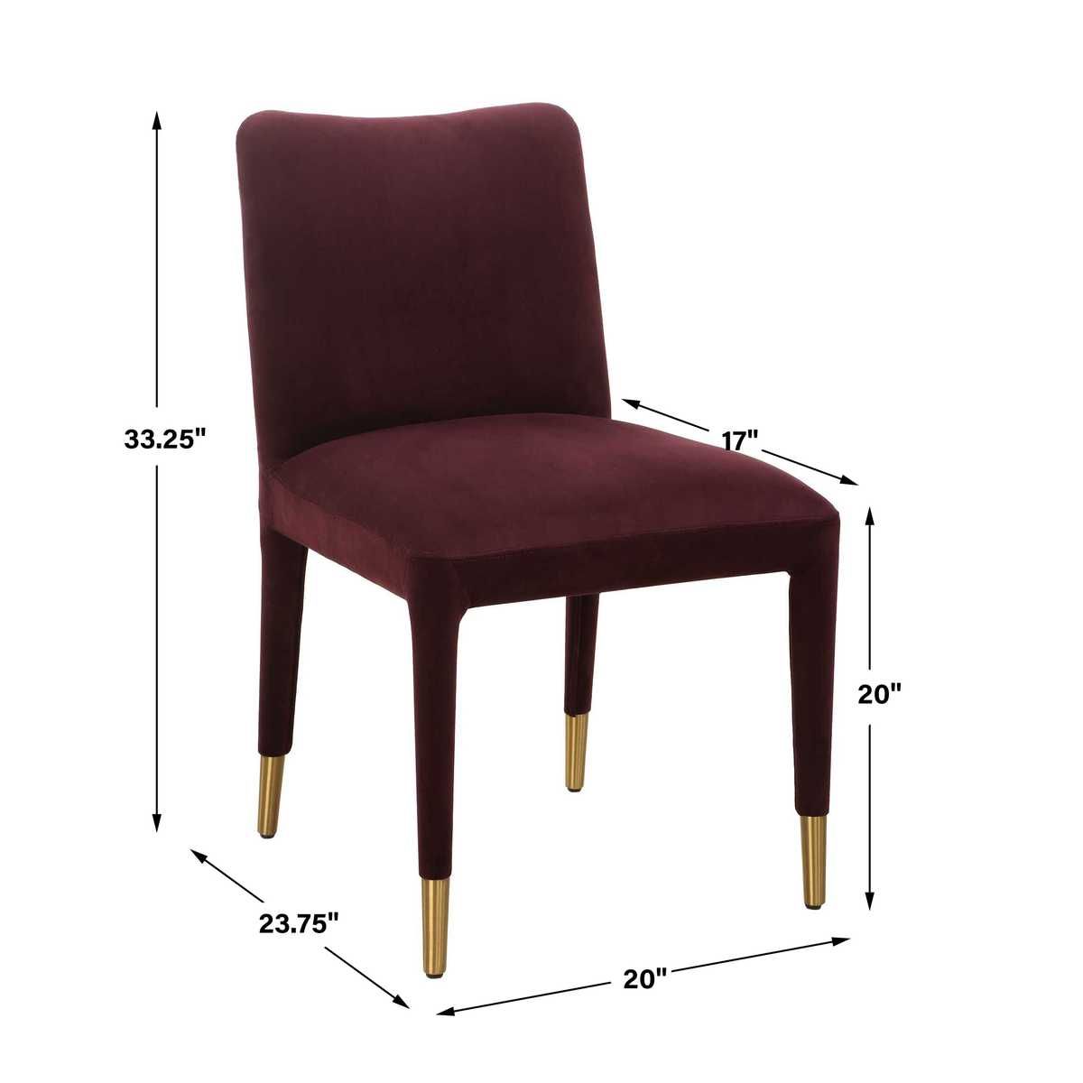 Conifer Dining Chair, Plum, 2 Per Box, Priced Each – Furniture by Uttermost | Sutter & Vale