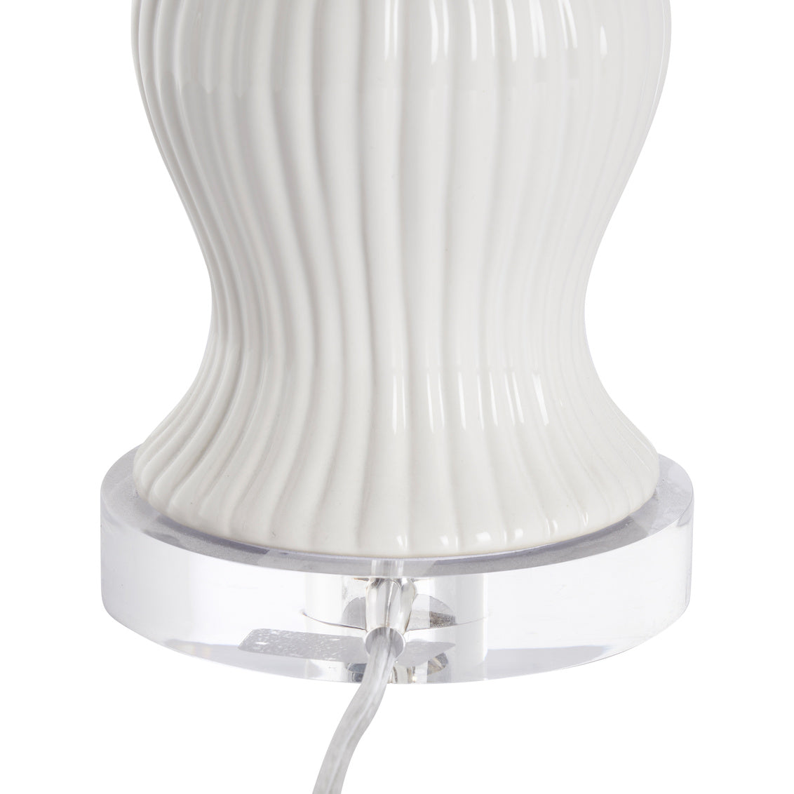 Swirl Handle Lamp - White in White Glaze / Ceramic/Porcelain - Chelsea House