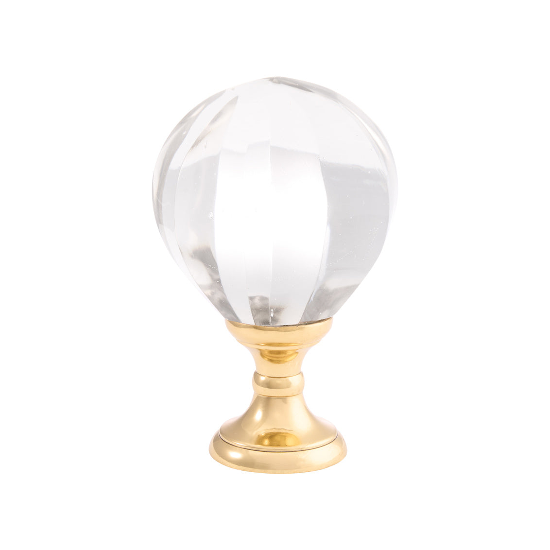 Melon Cut Finial - Brass in Clear/Polished Brass / Glass - Chelsea House