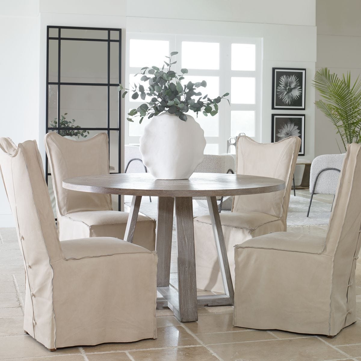 Gidran Dining Table, Gray, 2 Cartons – Furniture by Uttermost | Sutter & Vale