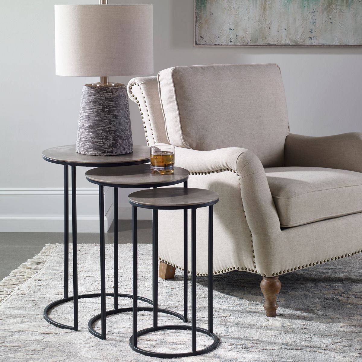 Erik Nesting Tables, S/3 – Furniture by Uttermost | Sutter & Vale