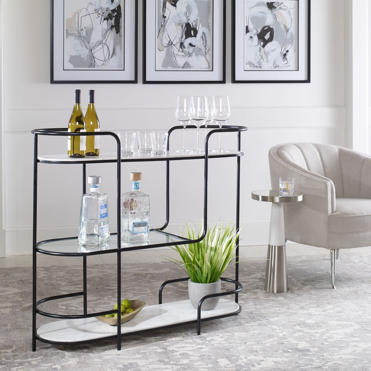 Trolley Bar Console, 2 Cartons – Furniture by Uttermost | Sutter & Vale