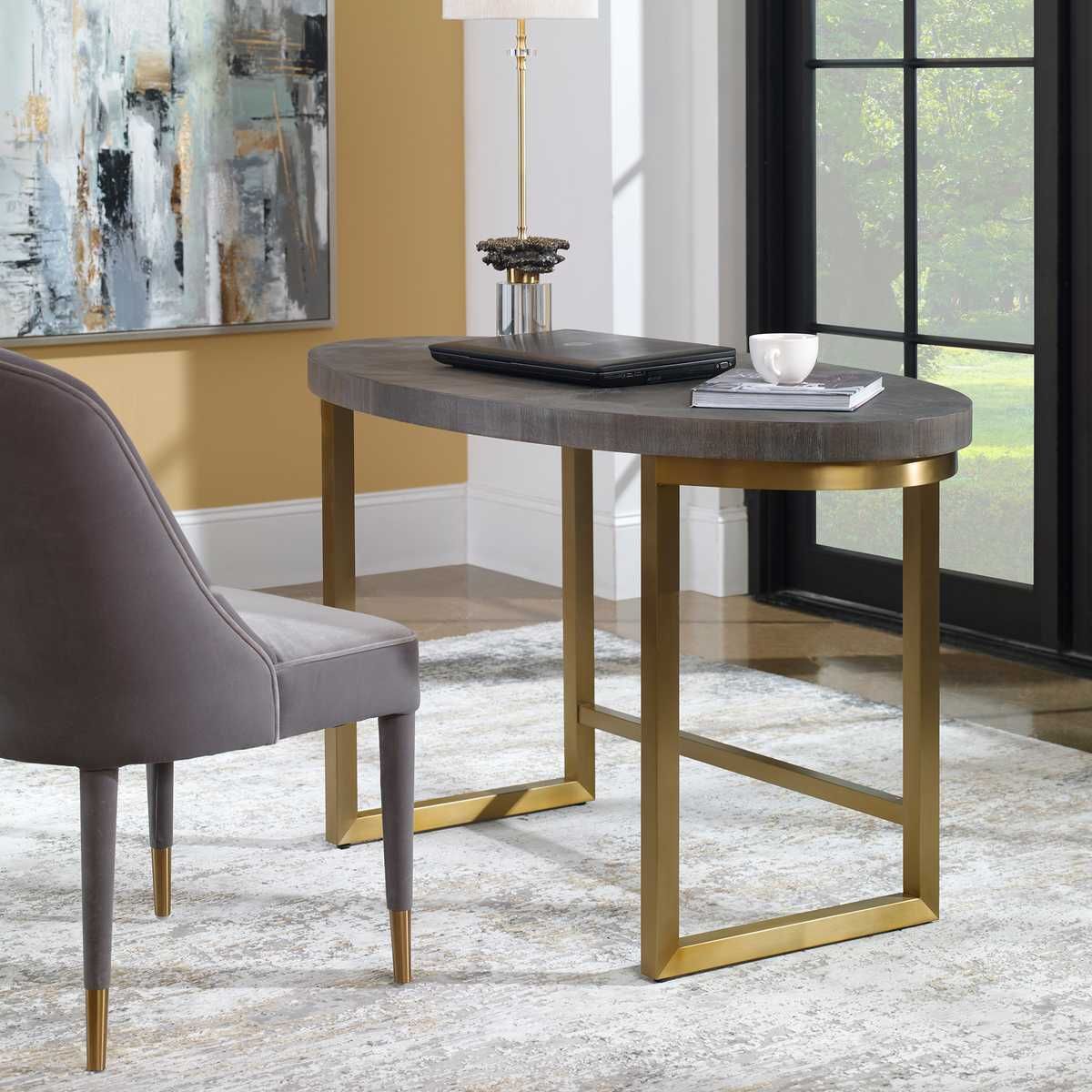 Taja Oval Desk – Furniture by Uttermost | Sutter & Vale