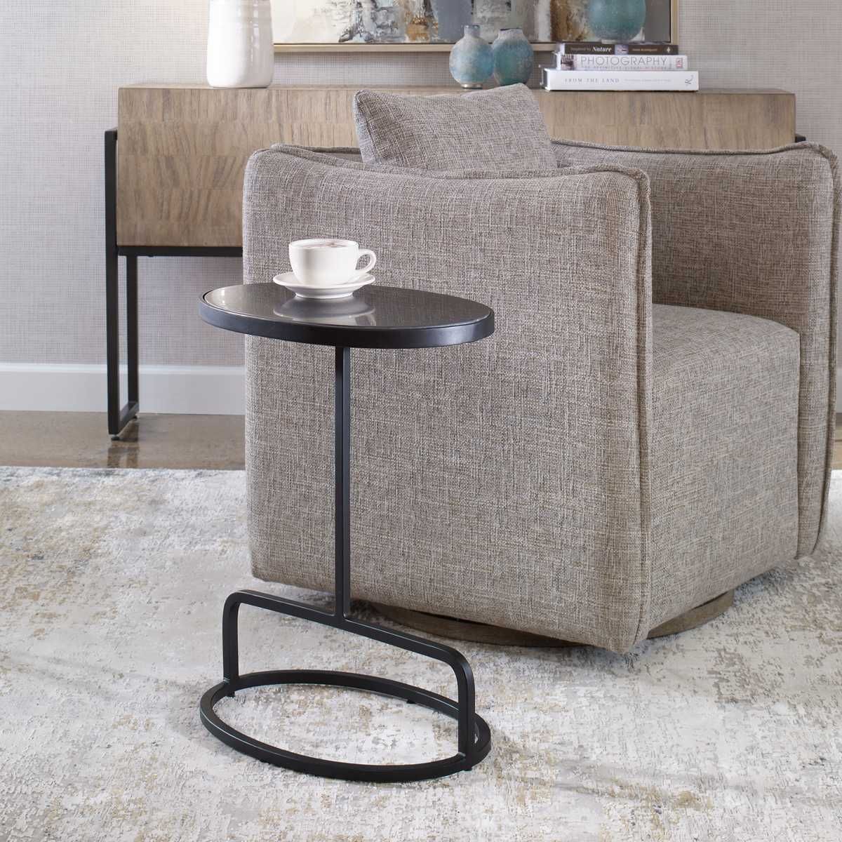 Jessenia Accent Table, Black – Furniture by Uttermost | Sutter & Vale