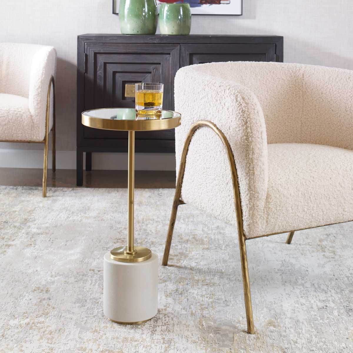 Laurier Drink Table, White – Furniture by Uttermost | Sutter & Vale