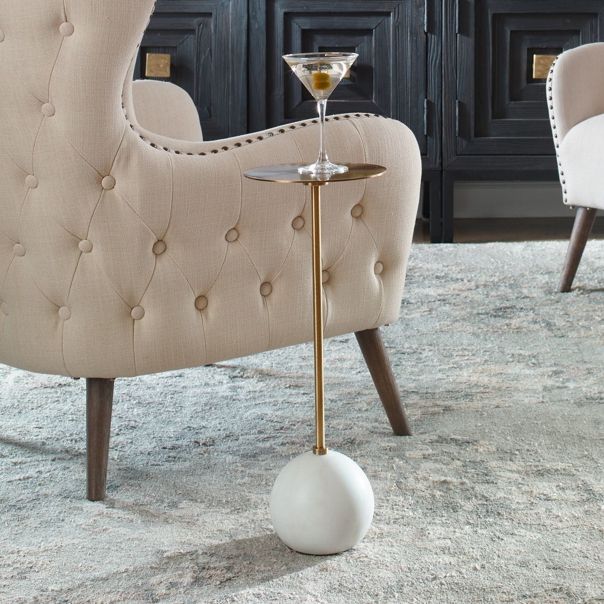 Gimlet Drink Table, White – Furniture by Uttermost | Sutter & Vale