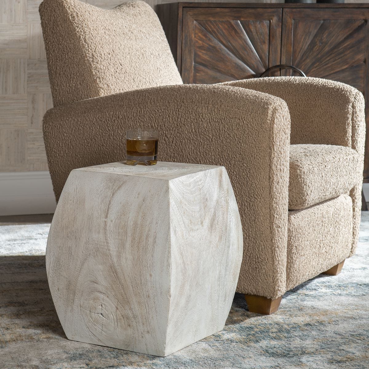 Grove Accent Stool, Ivory – Furniture by Uttermost | Sutter & Vale