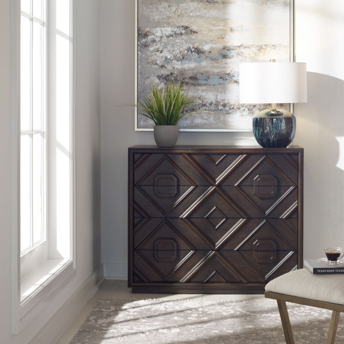 Mindra 4 Drawer Chest – Furniture by Uttermost | Sutter & Vale
