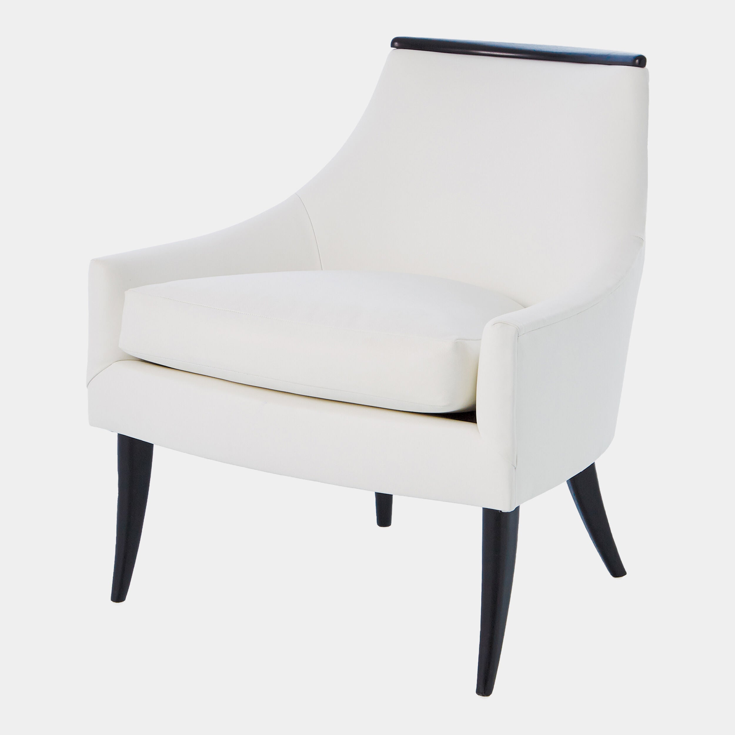 Boomerang Chair-White Leather