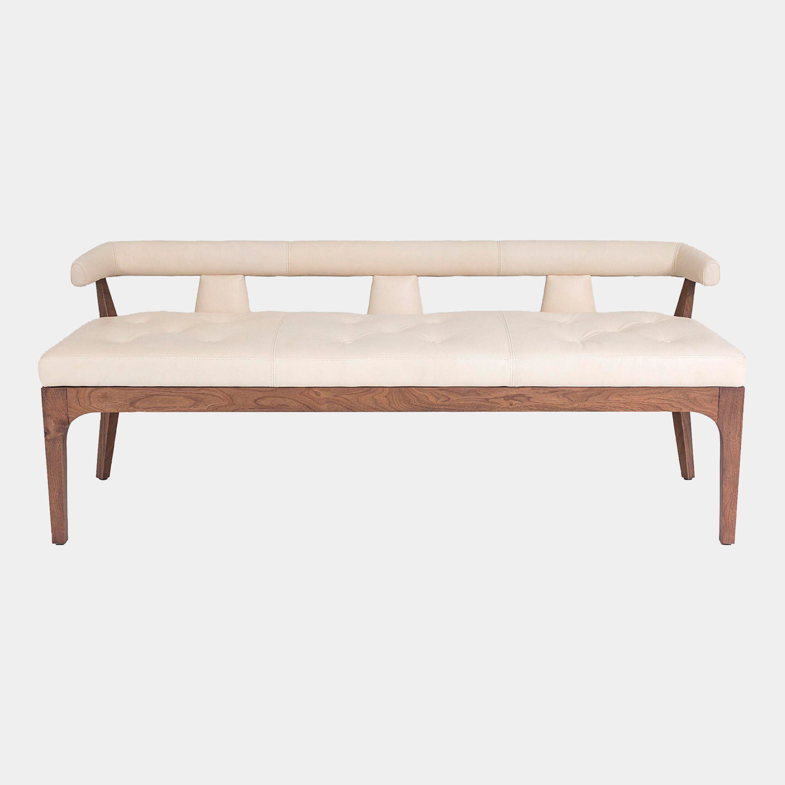 Moderno Bench-Ivory Marble Leather