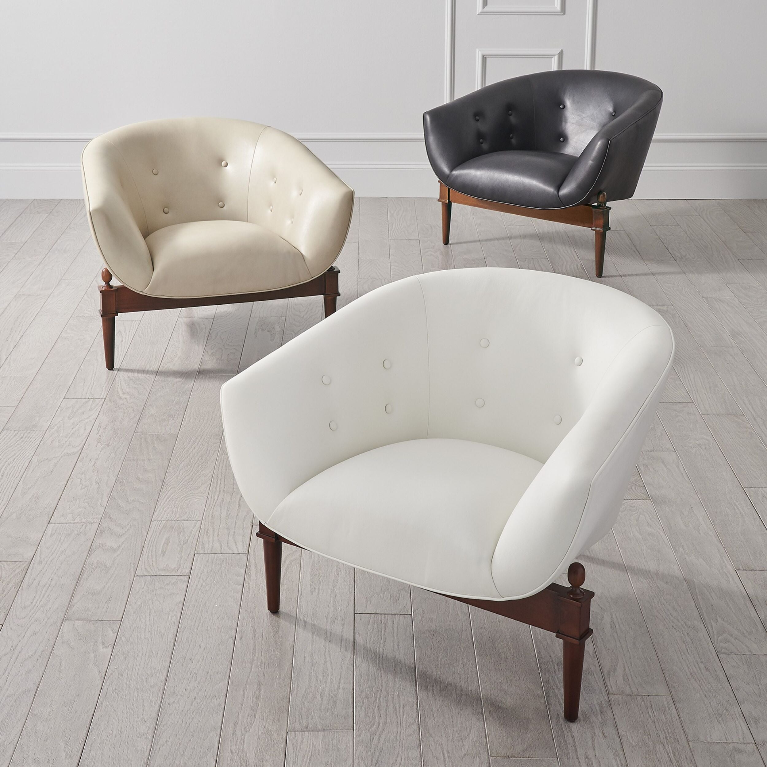 Mimi Chair-Black Marbled Leather