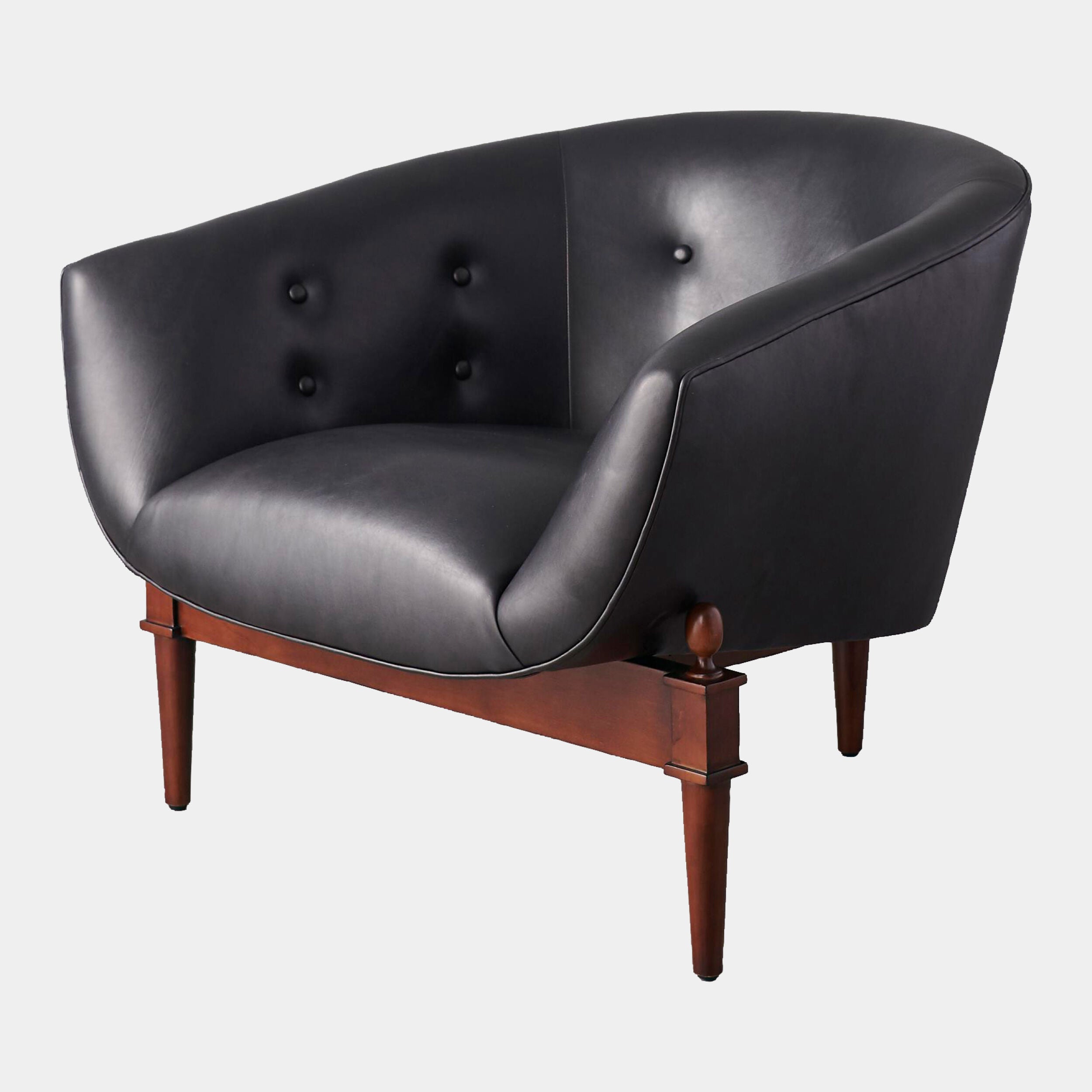 Mimi Chair-Black Marbled Leather