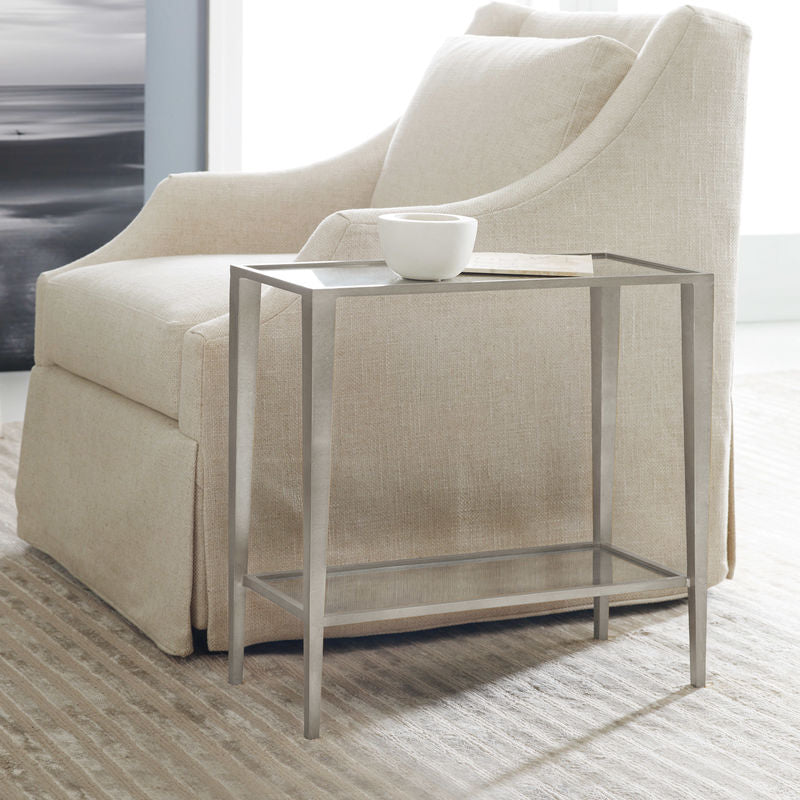 Large Gilt Chairside Table-Silver Leaf