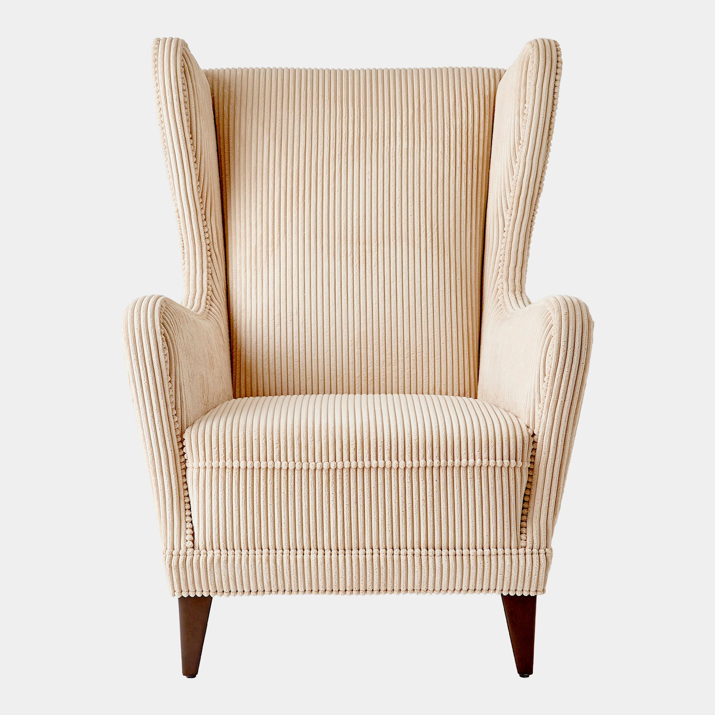 Wing Chair-Wide Wale Corduroy-Vanilla