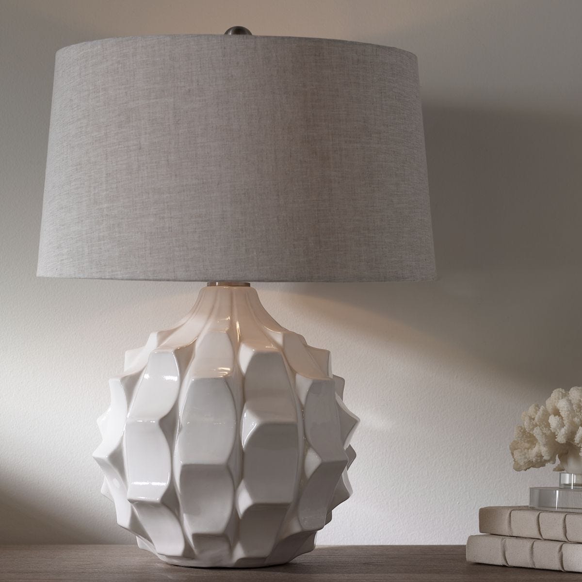 Guerina Table Lamp, White – Lamps by Uttermost | Sutter & Vale
