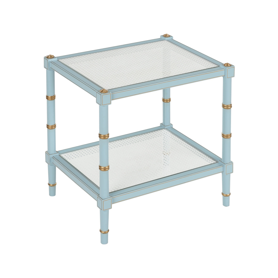 Conner Cane End Table - Blue