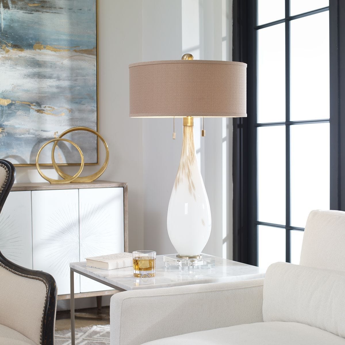 Cardoni Table Lamp, White – Lamps by Uttermost | Sutter & Vale