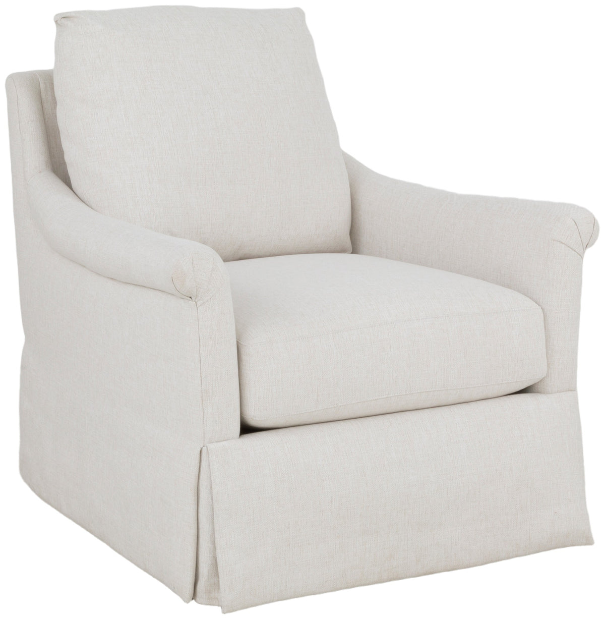 Rolled Pleated Arm Skirted Lounge Chair (2730-01-W) - Fairfield Chair