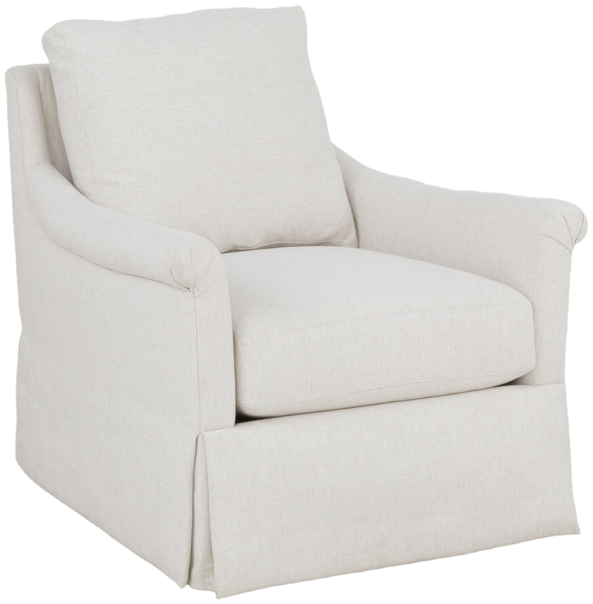 Rolled Pleated Arm Lounge Chair (2734-01-W) - Fairfield Chair