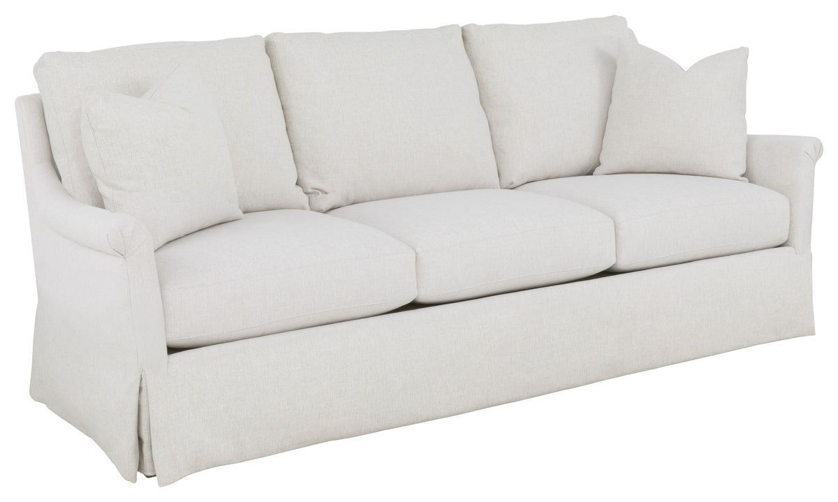 Rolled Pleated Arm 90" Skirted Sofa (2734-50-W) - Fairfield Chair