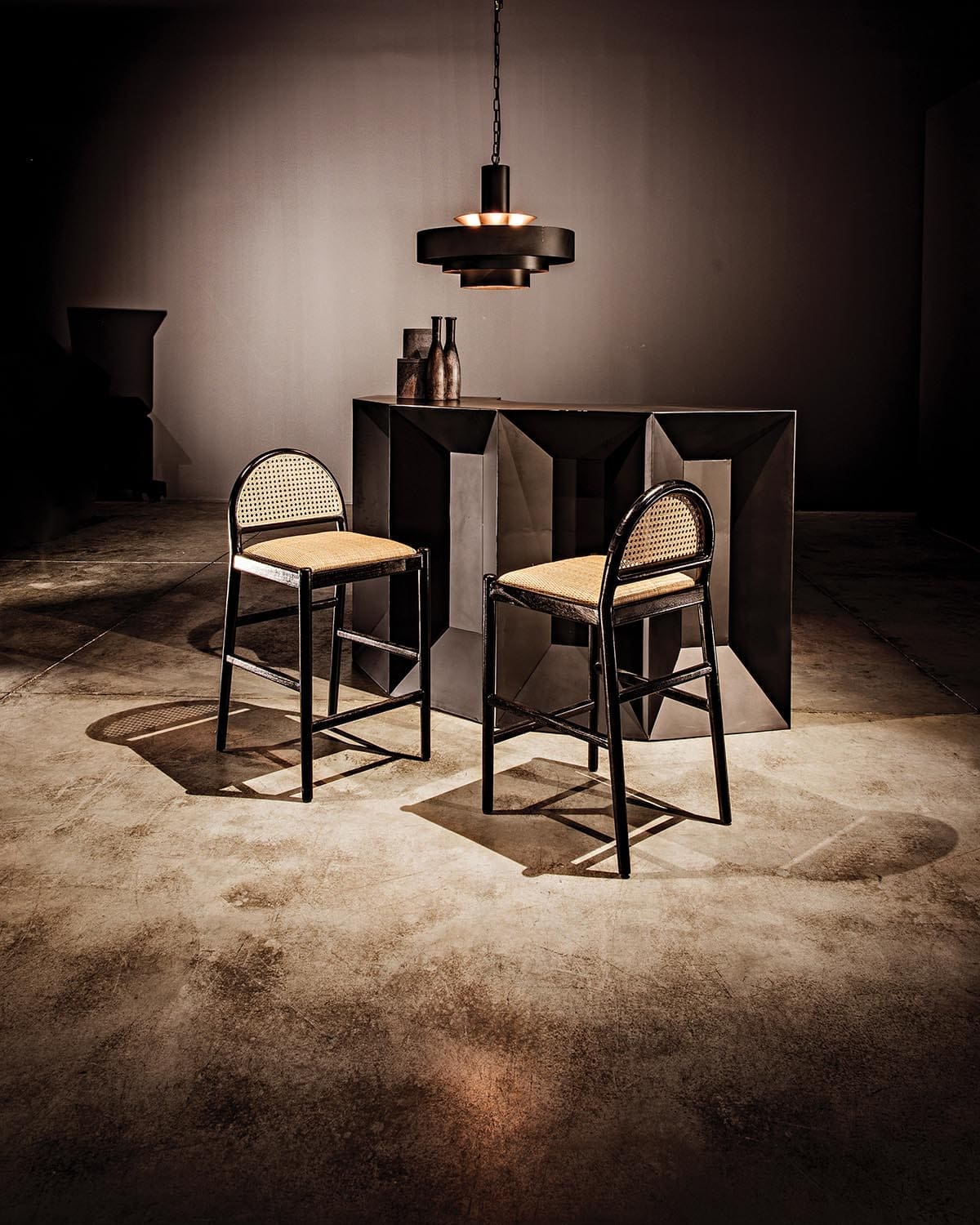 Peter Counter Stool in Charcoal Black — Noir Furniture