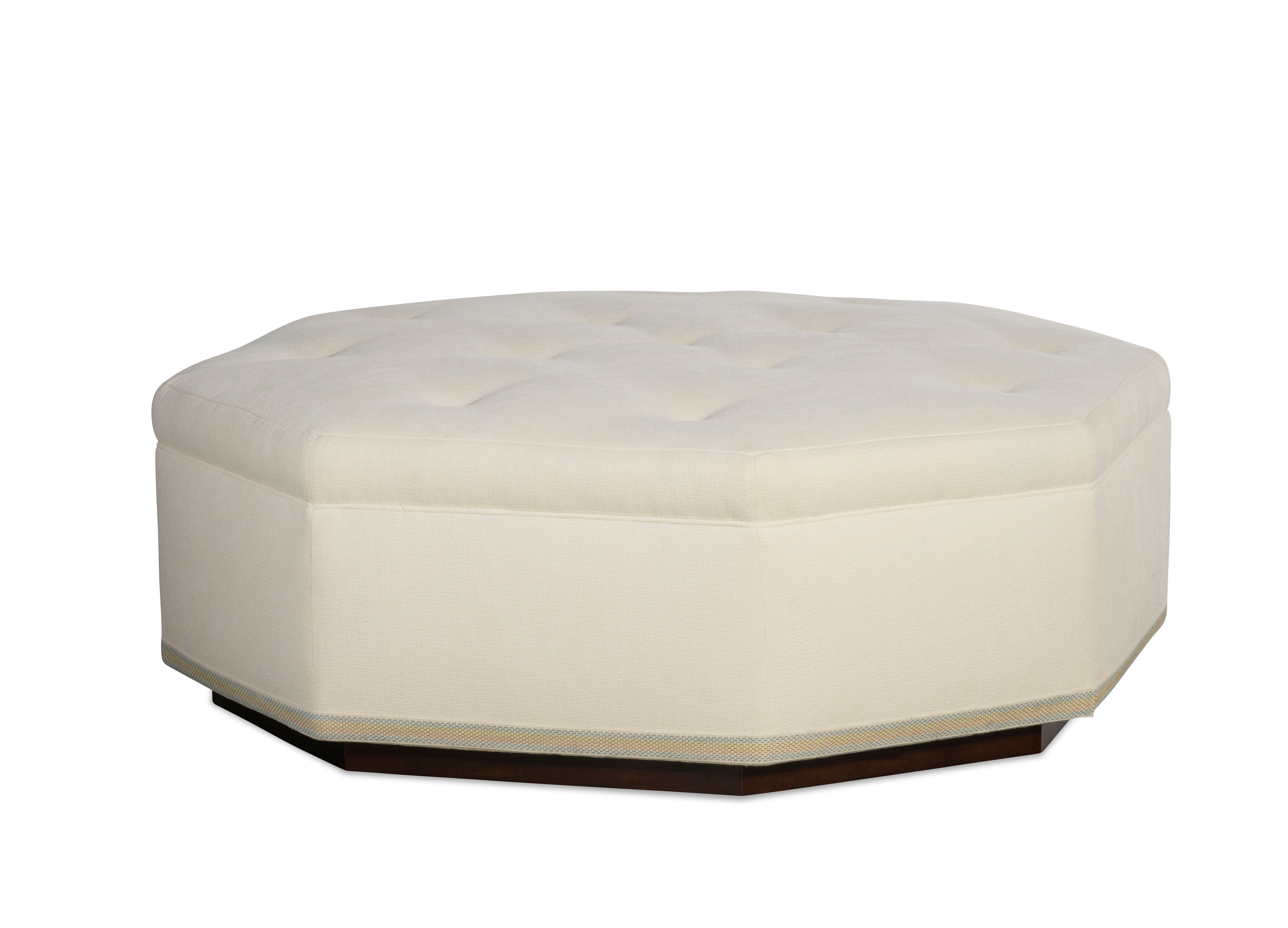 Dominique Wood Base Cocktail Ottoman