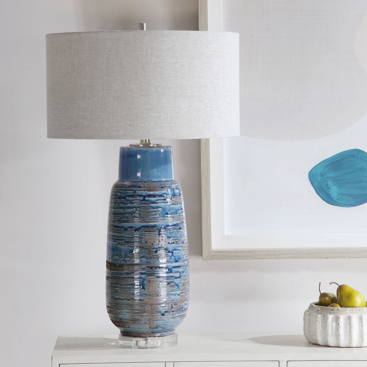 Magellan Table Lamp, Blue – Lamps by Uttermost | Sutter & Vale