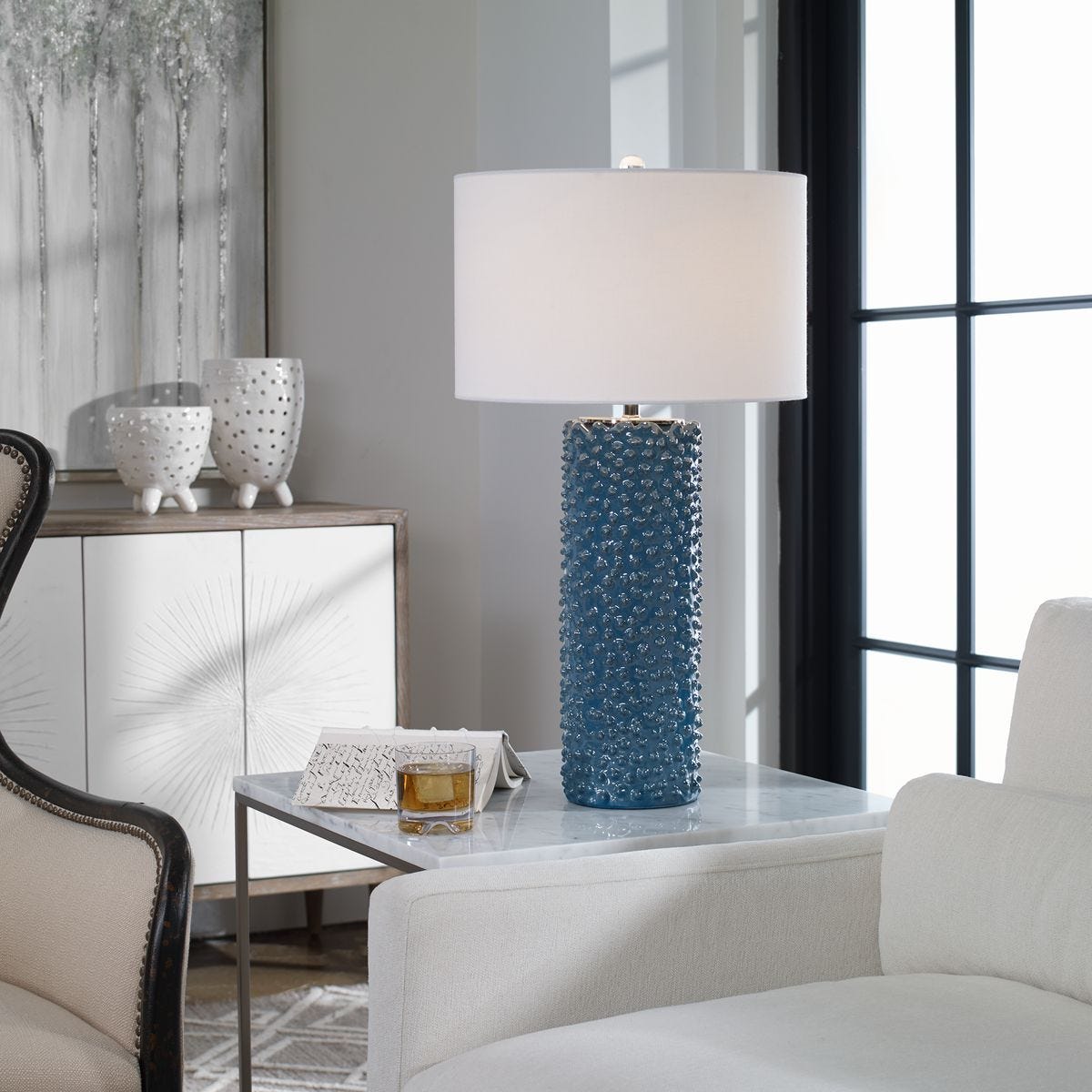 Ciji Table Lamp, Blue – Lamps by Uttermost | Sutter & Vale