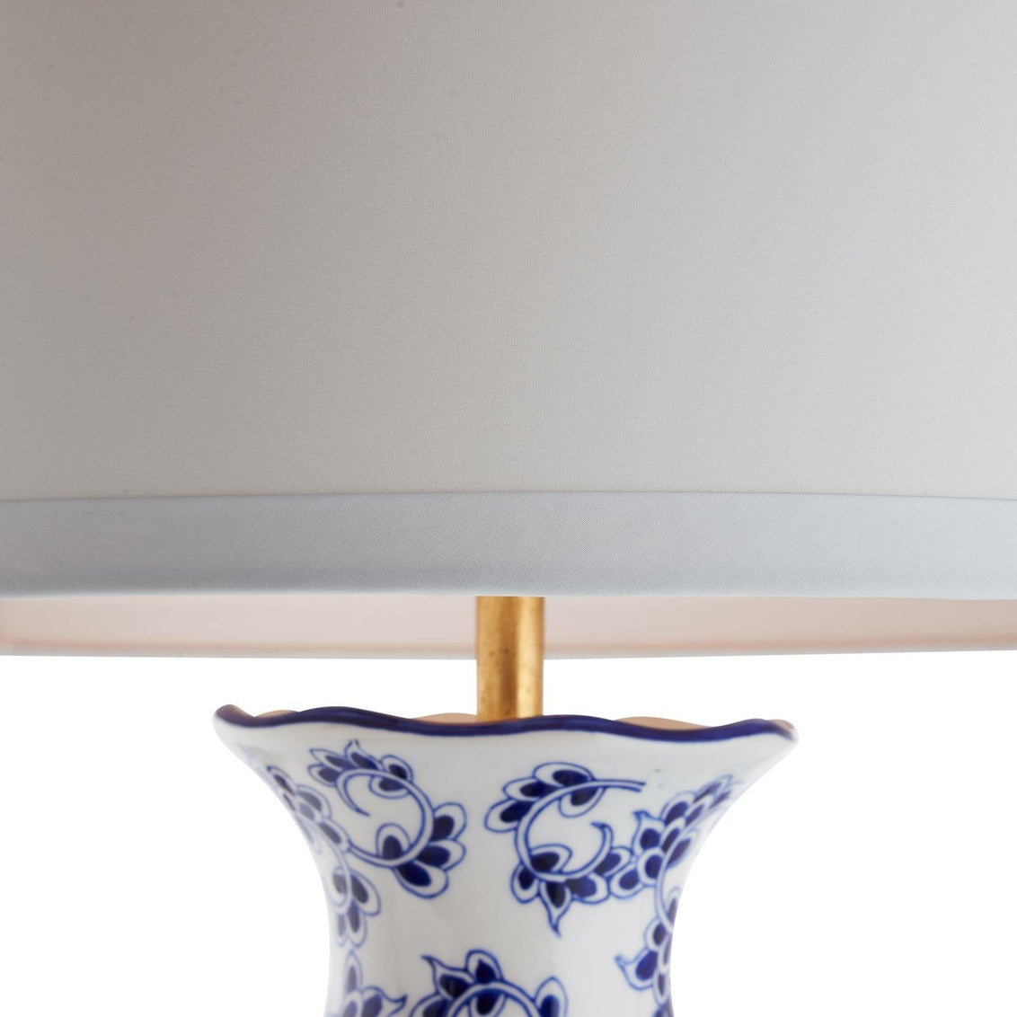 Reed Table Lamp in Blue/White Glaze / Ceramic/Porcelain - Chelsea House