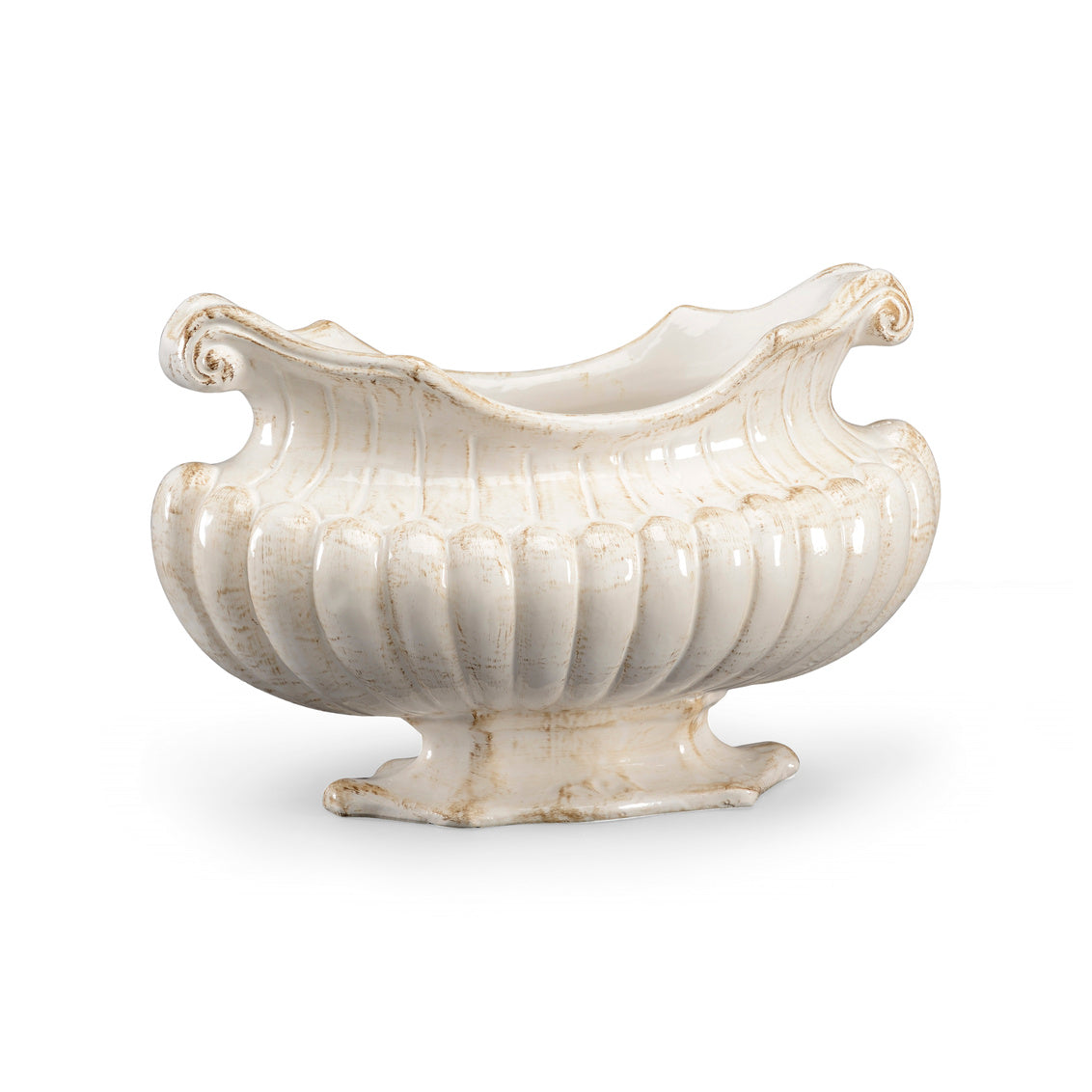 Antique White Oval Pot in 12.5 / Ceramic/Porcelain - Chelsea House