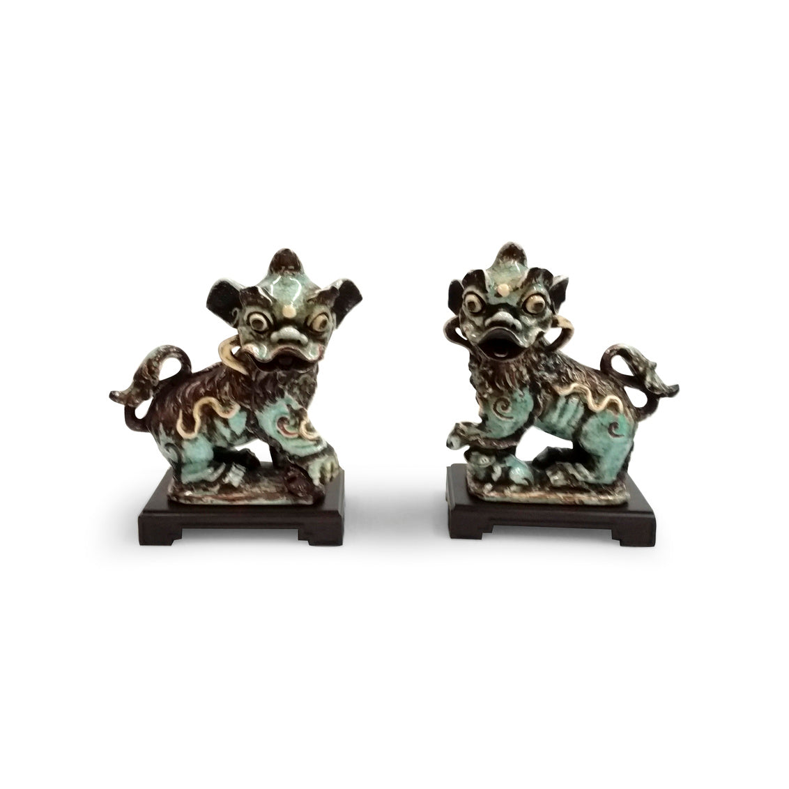 Chinese Dogs - Green (Pr) in 13 / Porcelain - Chelsea House