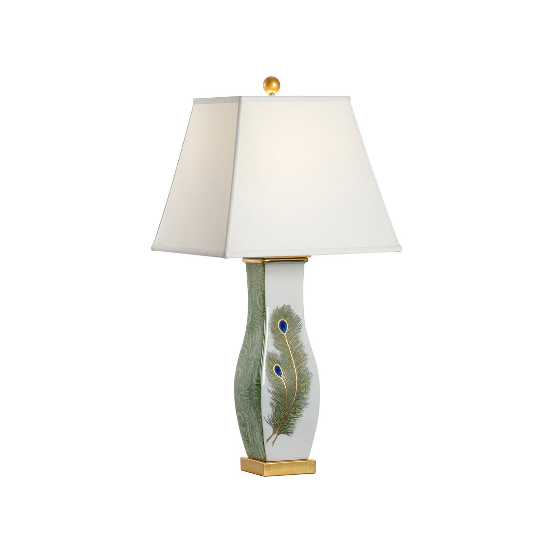 Peacock Feather Lamp in 33 / Ceramic/Porcelain - Chelsea House