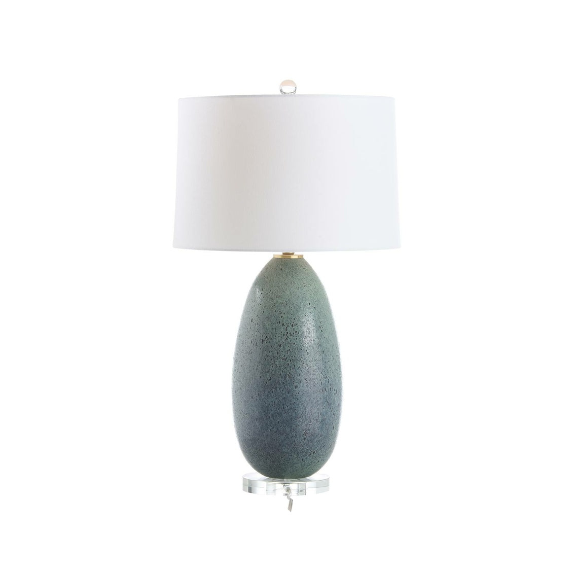 Decon Table Lamp in Mottled Blue Glaze / Ceramic/Porcelain - Chelsea House
