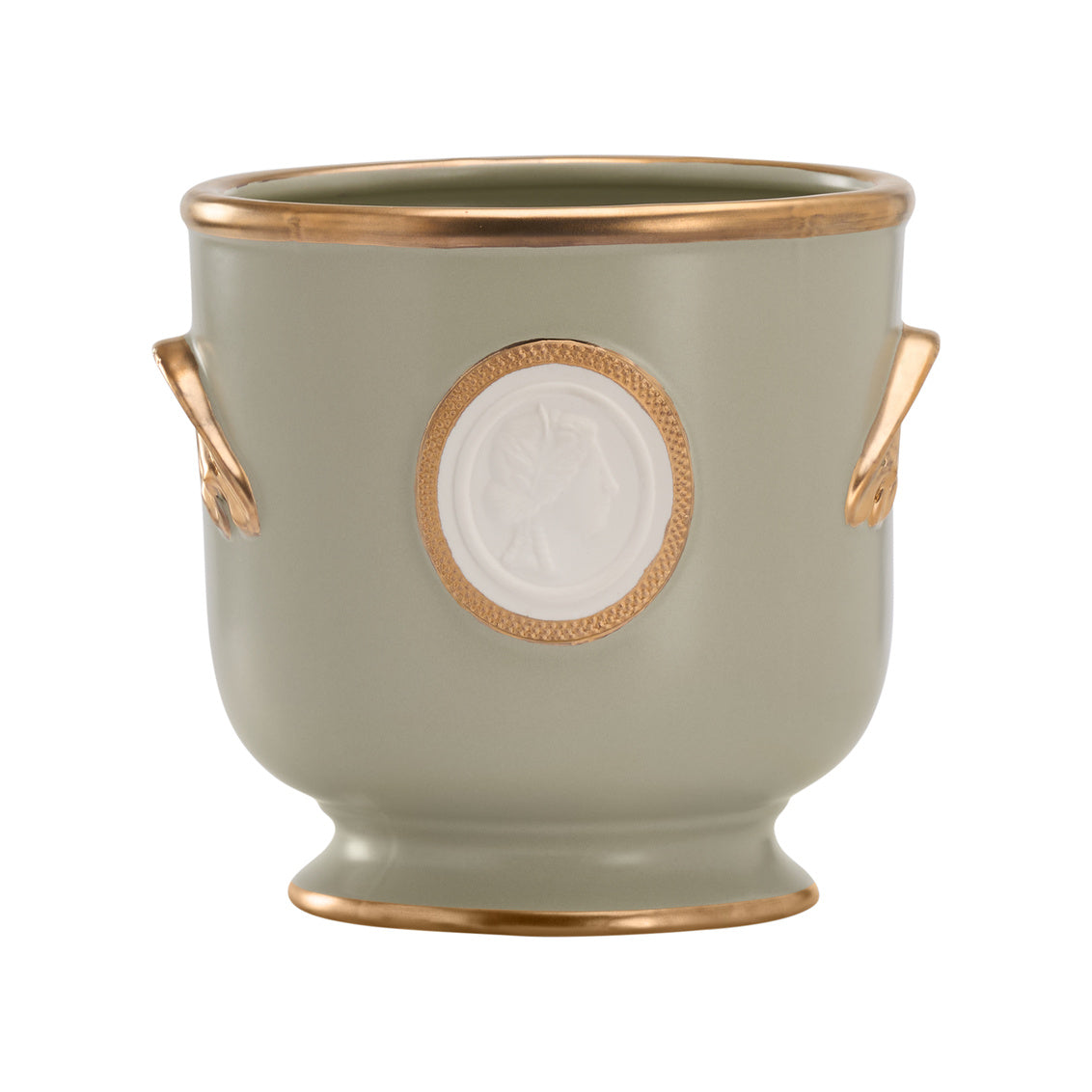 Intaglio Cachepot- Green