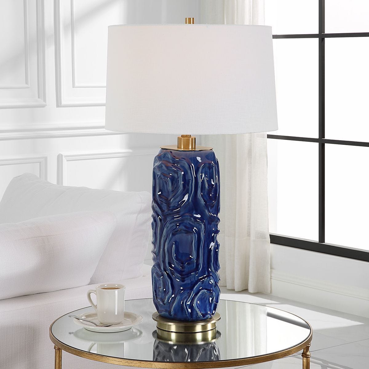 Zade Table Lamp, Blue – Lamps by Uttermost | Sutter & Vale