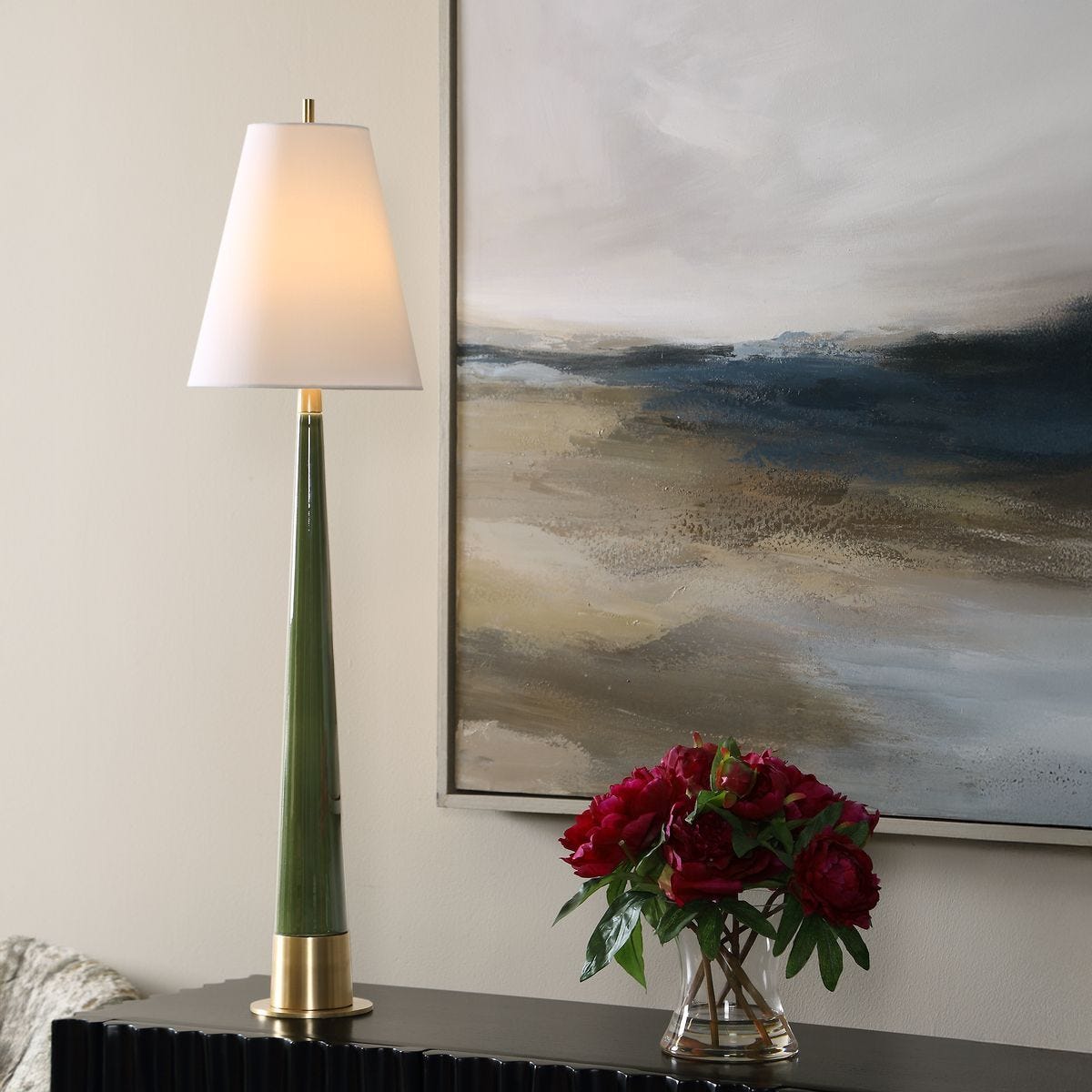 Riccardi Table Lamp, Moss – Lamps by Uttermost | Sutter & Vale