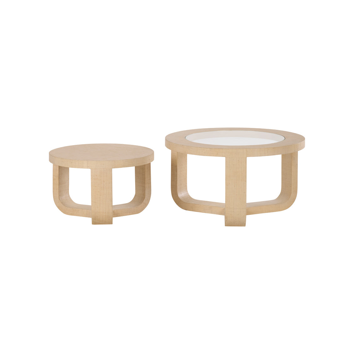 Tilda Nesting Tables in Cream/Clear / Saguran - Chelsea House