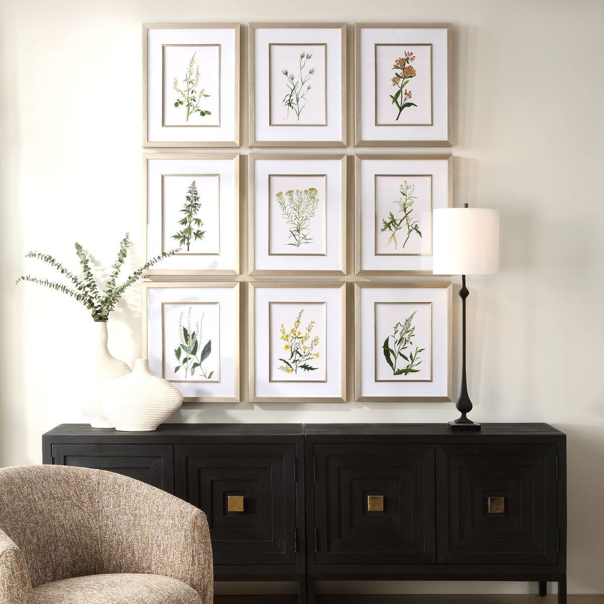 Botanical Flowers Framed Prints, S/9 – Art by Uttermost | Sutter & Vale