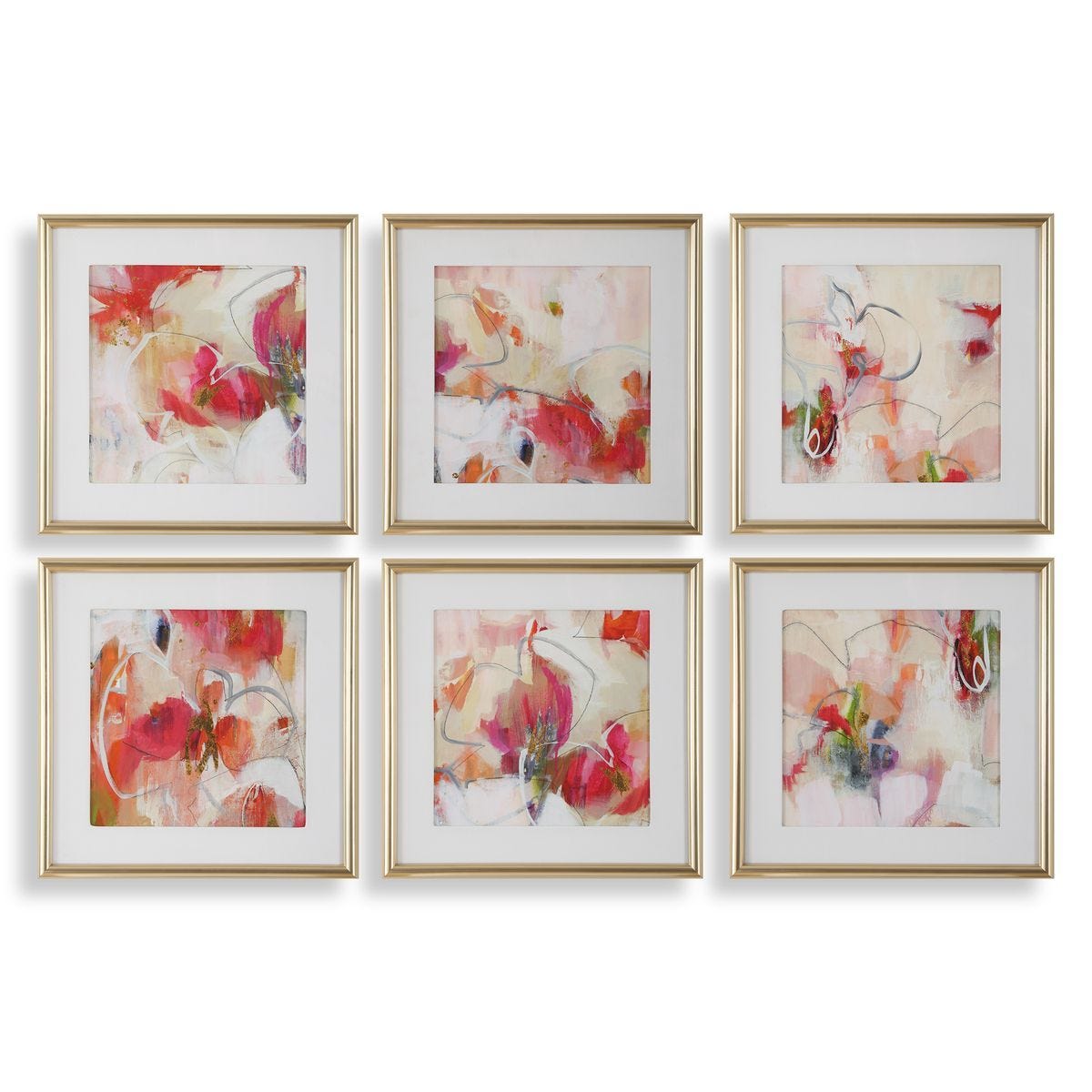 Fresh Start Framed Prints, Red, S/6 – Art by Uttermost | Sutter & Vale
