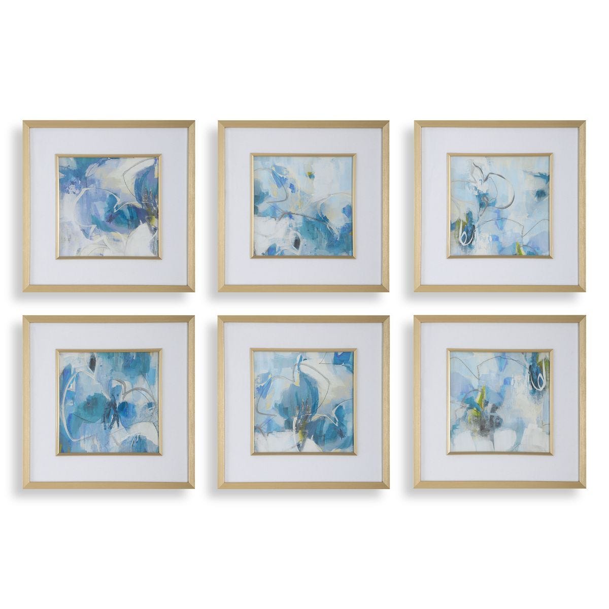 Fresh Start Framed Prints, Blue, S/6 – Art by Uttermost | Sutter & Vale