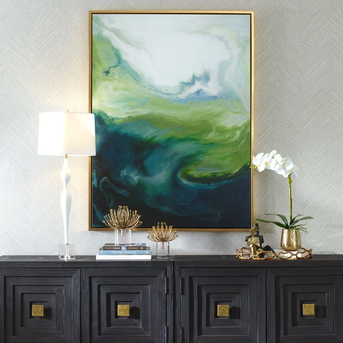 Serene Green Framed Canvas – Art by Uttermost | Sutter & Vale