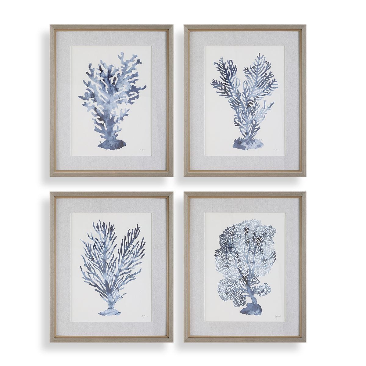 Shibori Coral Framed Prints, S/4 – Art by Uttermost | Sutter & Vale