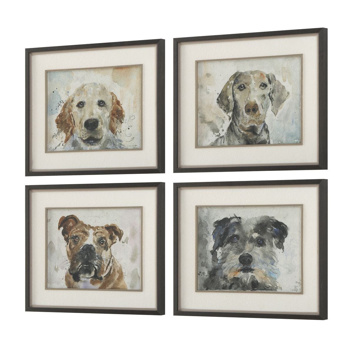 Dog Days Framed Prints, S/4