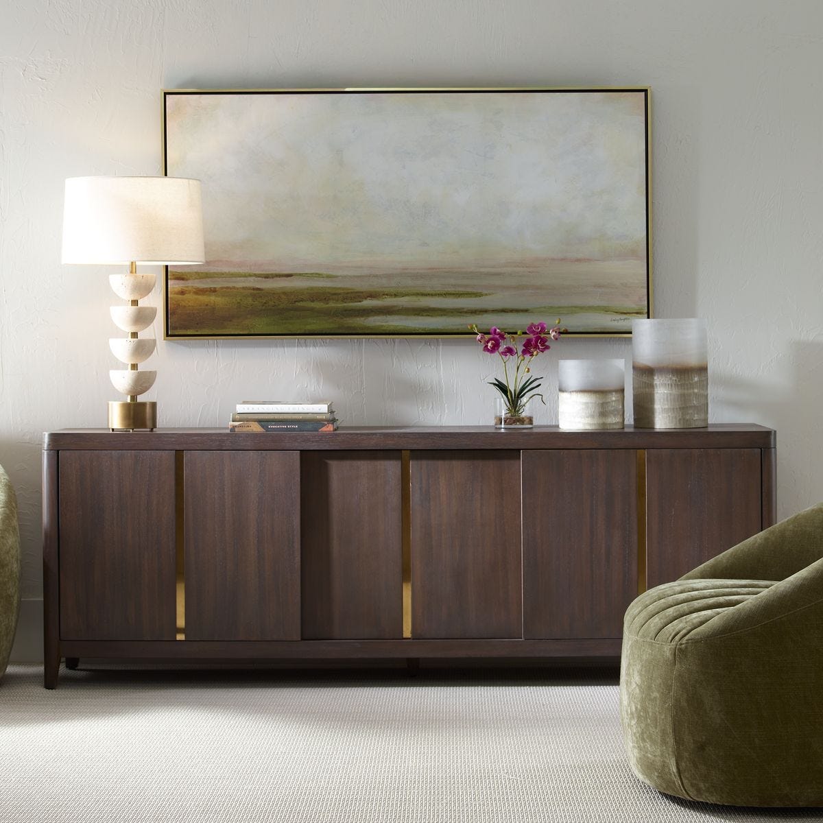 Hazy Lake Framed Canvas – Art by Uttermost | Sutter & Vale