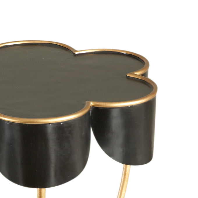Seville Accent Table in Black With Antique Gold Accents / Metal - Chelsea House
