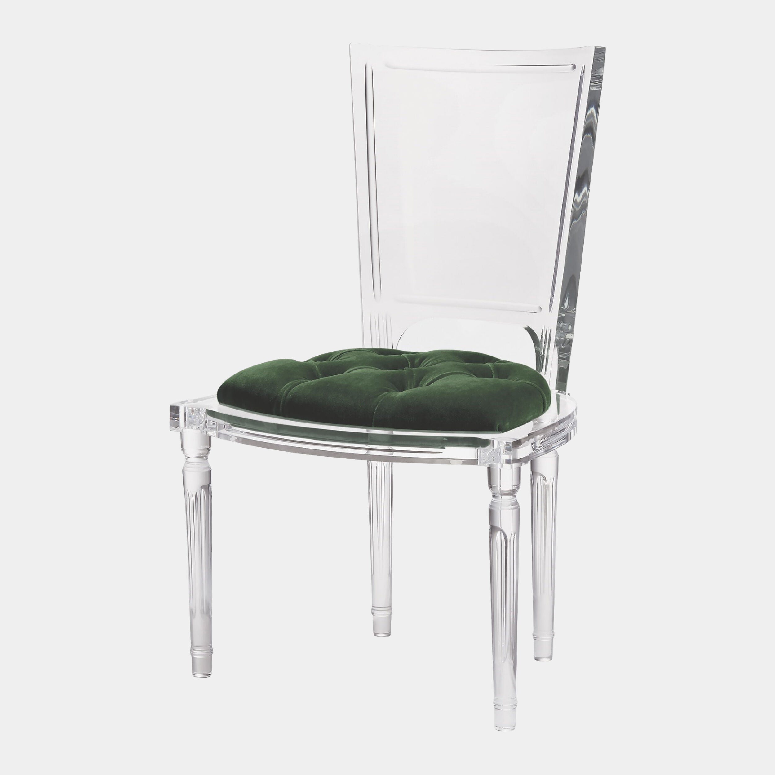 Marilyn Acrylic Side Chair-Emerald Green