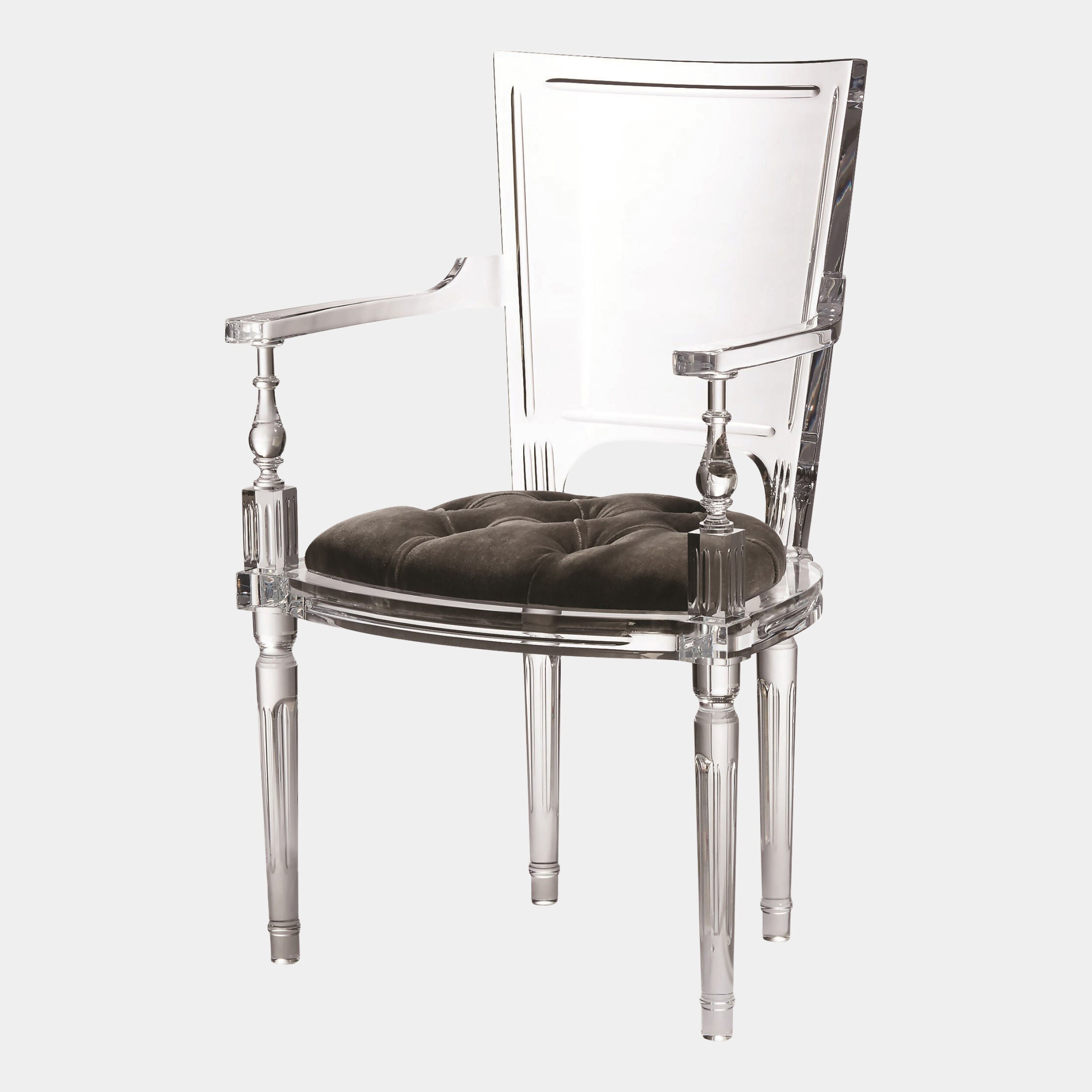 Marilyn Acrylic Arm Chair-Pewter