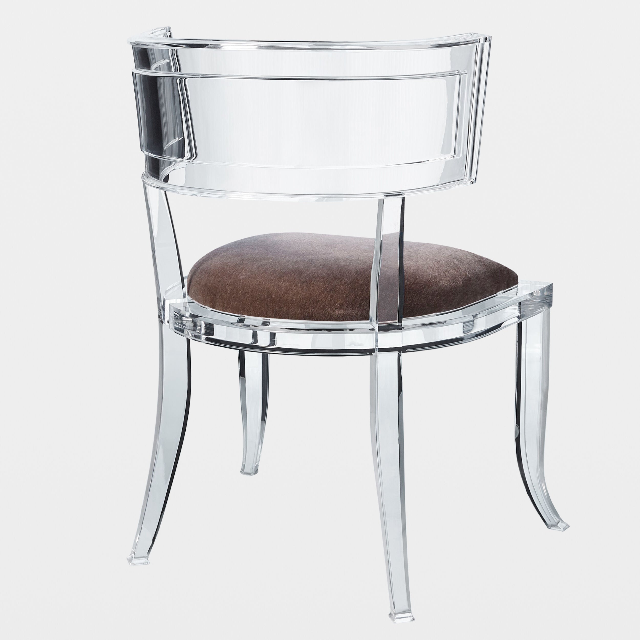 Klismos Acrylic Chair-Pewter
